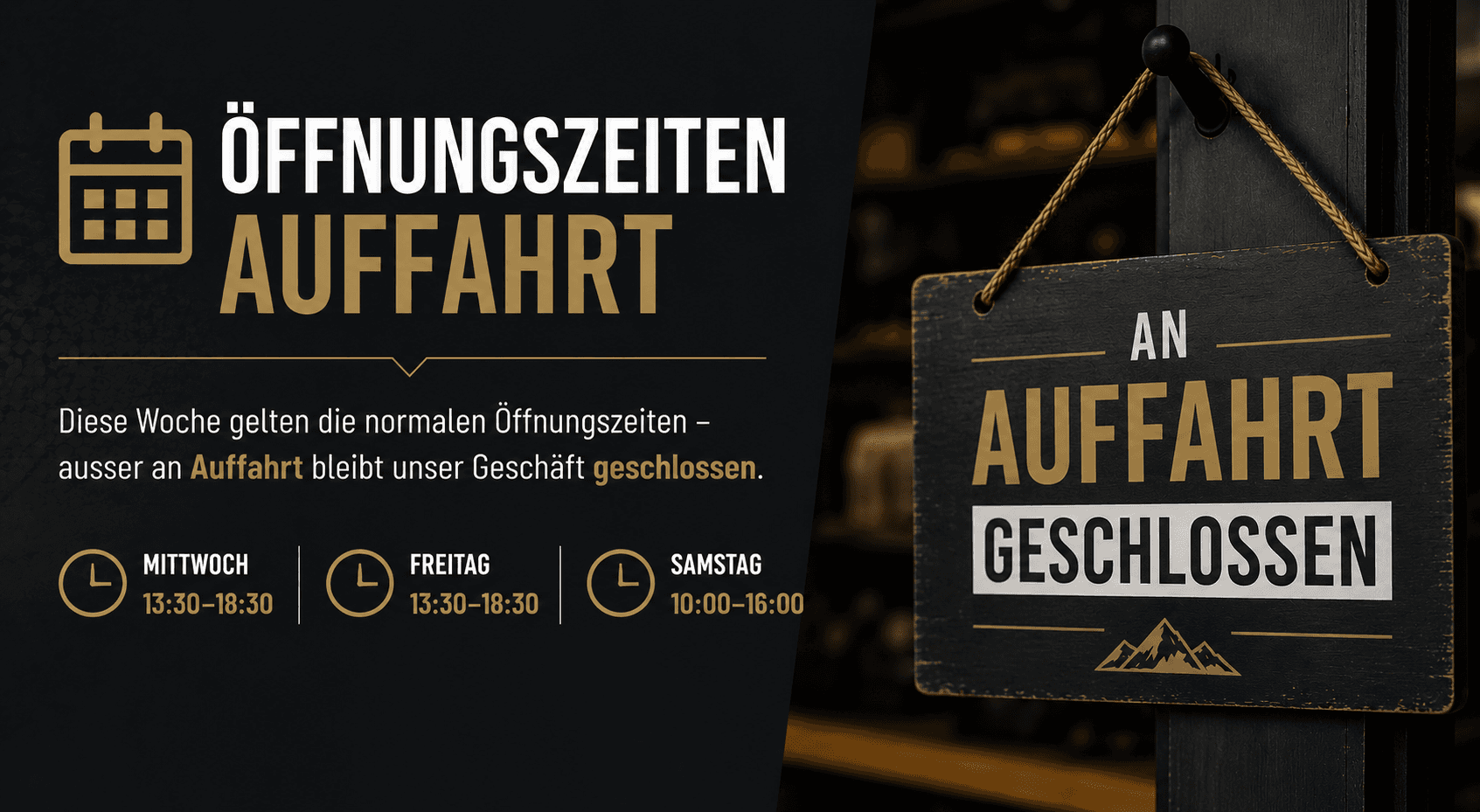 ⚠️ Öffnungszeiten Auffahrt